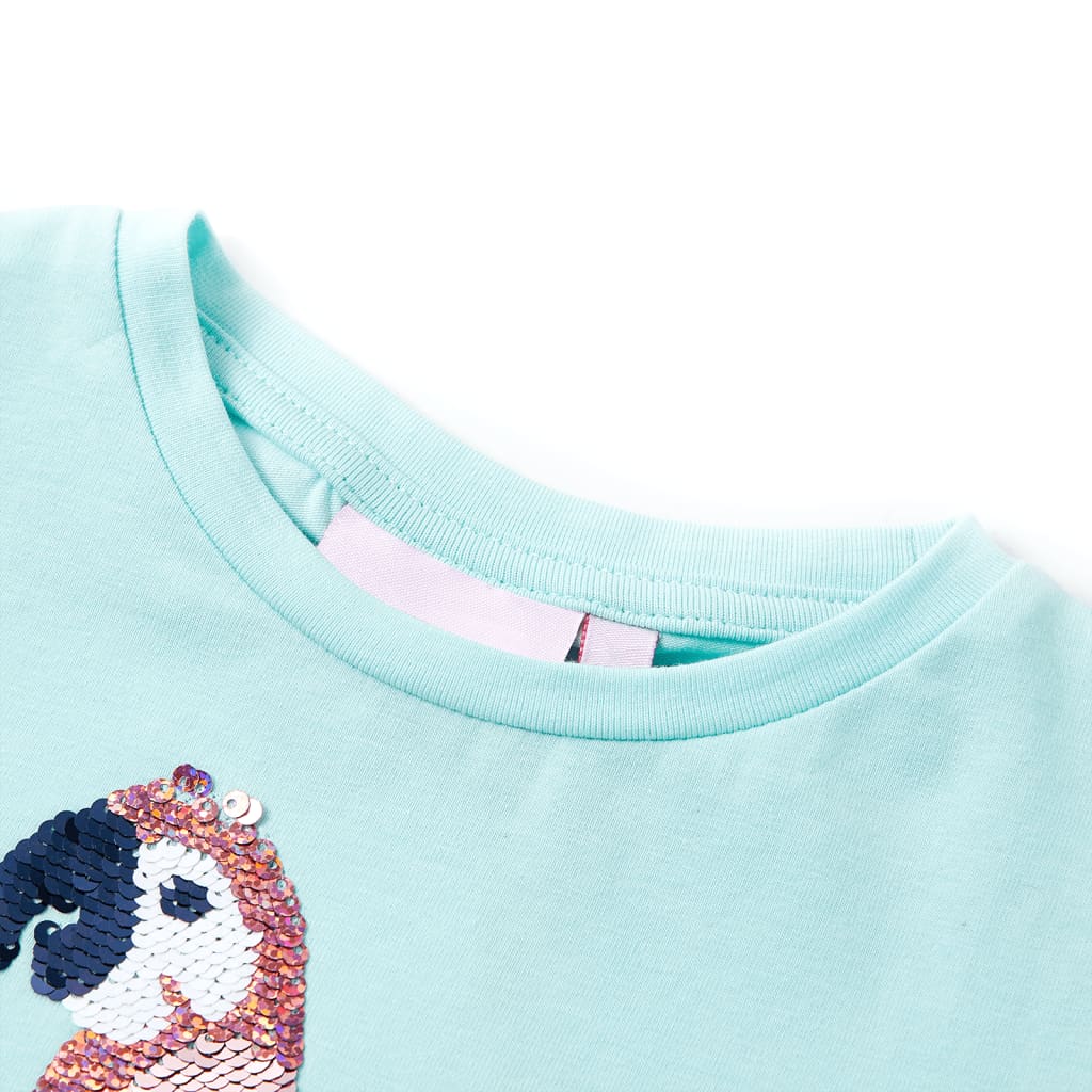 Vidaxl Kinderhemd 104 helles Meerblau