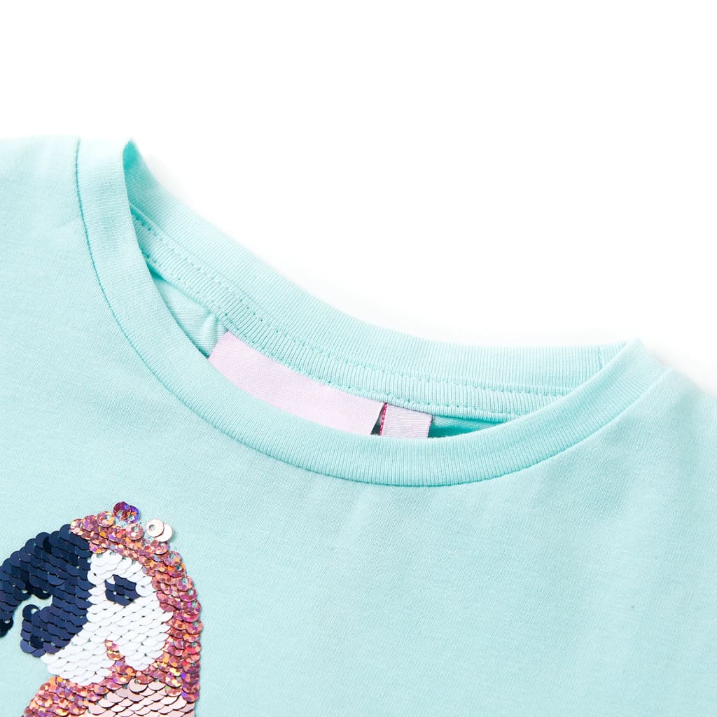 Vidaxl Kinderhemd 140 helles Meerblau
