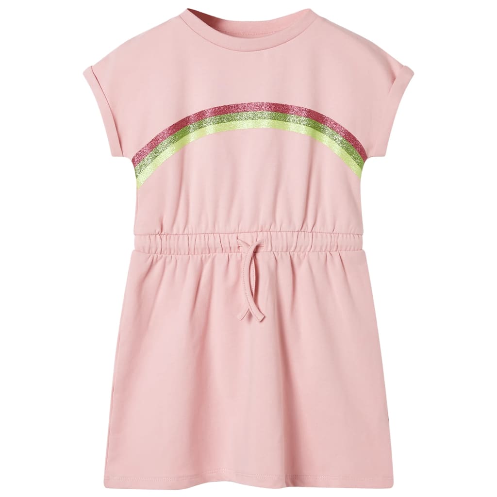 Vidaxl Kinderkleid mit Kordelstring 140 hellrosa