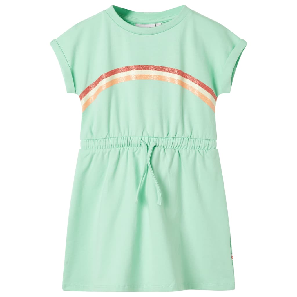 Vidaxl Kinderkleid mit Kordelstring 92 hellgrün