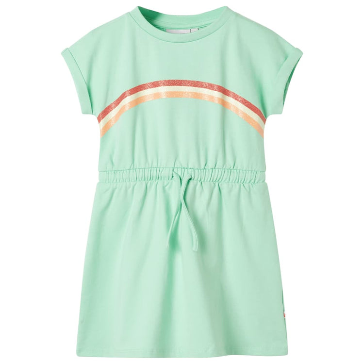 Vidaxl Kinderkleid mit Kordelstring 92 hellgrün