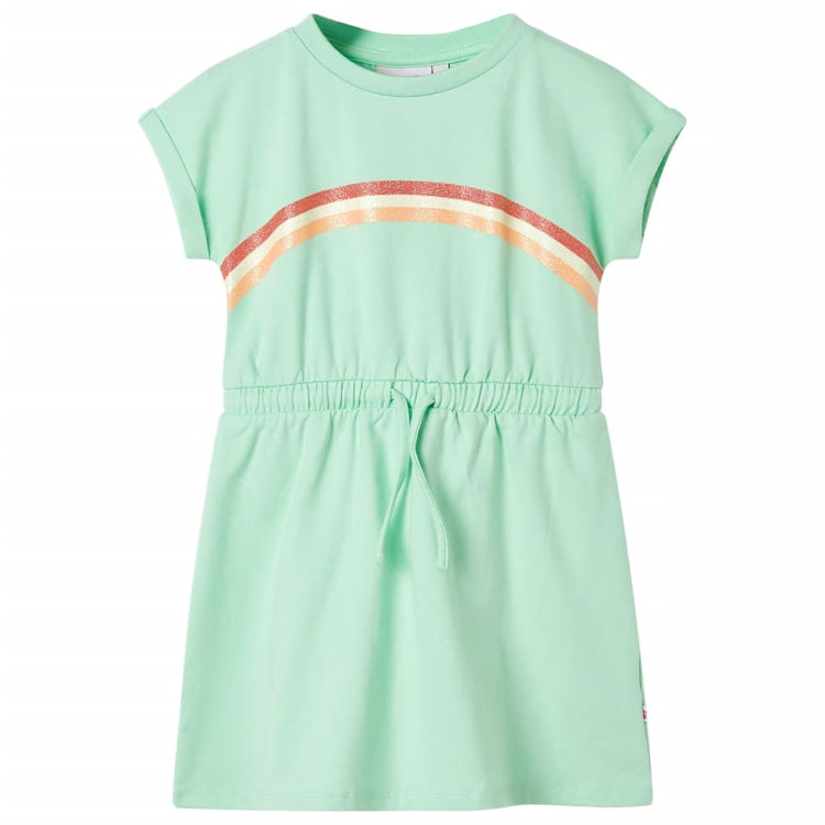 Vidaxl Kinderkleid mit Kordelstring 104 hellgrün