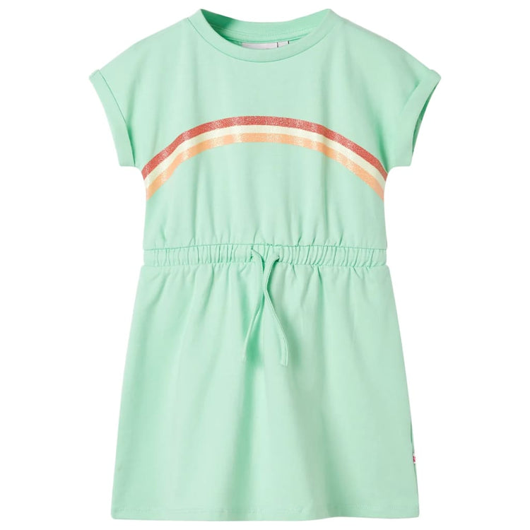 Vidaxl Kinderkleid mit Kordelstring 116 hellgrün