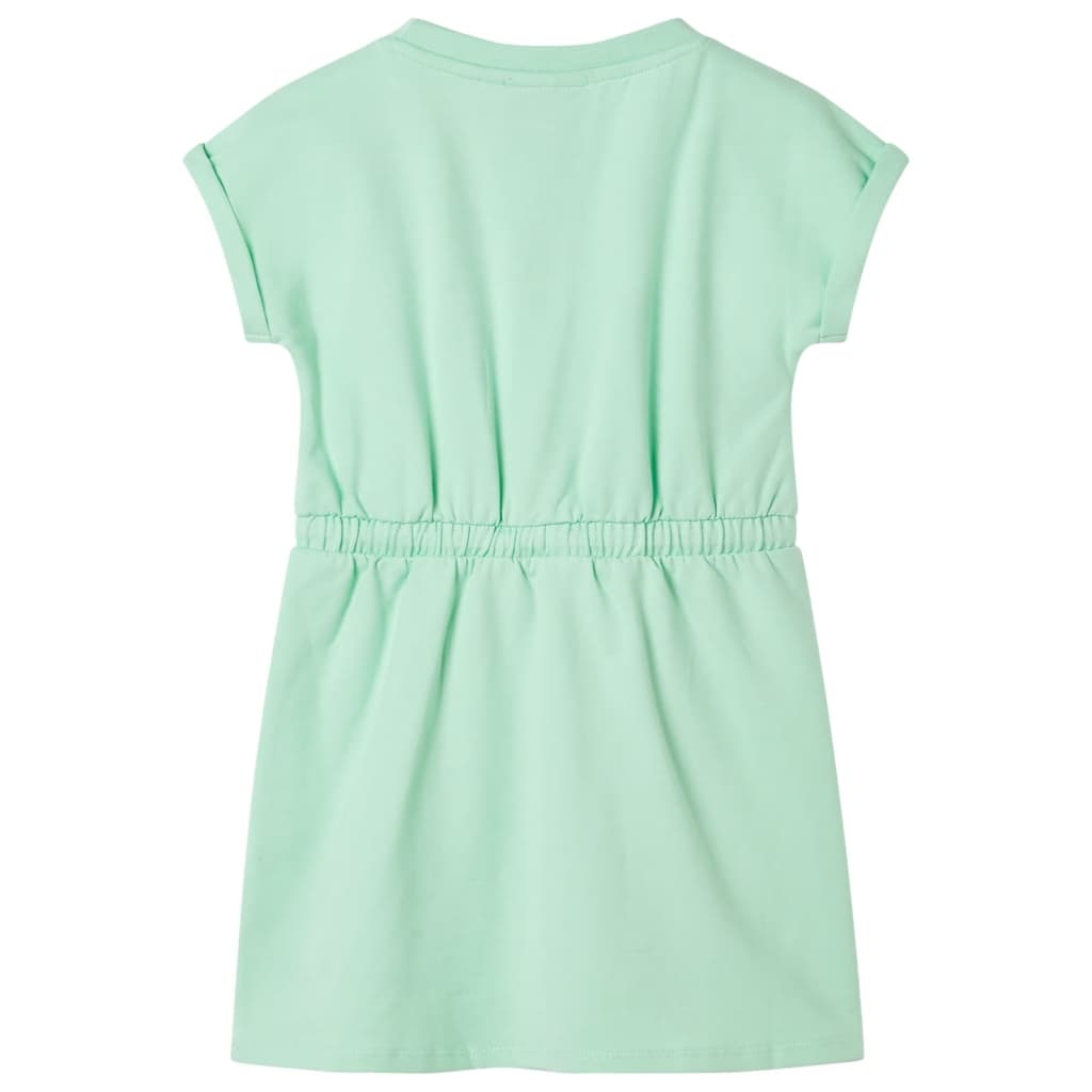 Vidaxl Kinderkleid mit Kordelstring 128 hellgrün
