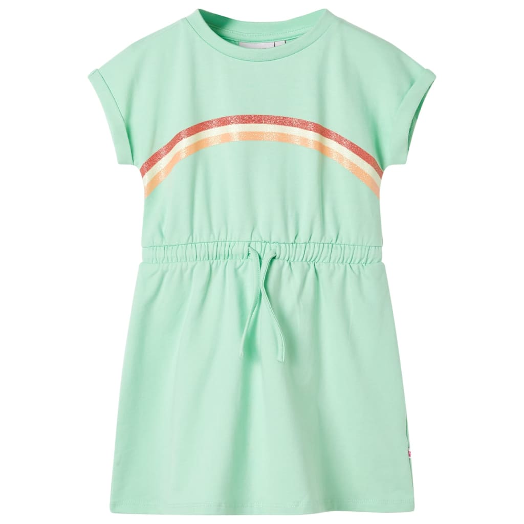 Vidaxl Kinderkleid mit Kordelstring 140 hellgrün