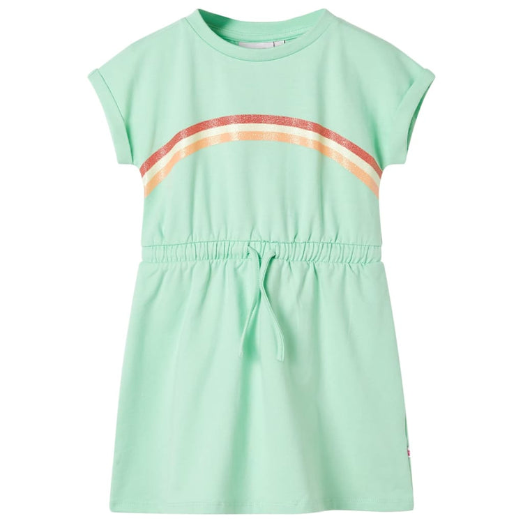 Vidaxl Kinderkleid mit Kordelstring 140 hellgrün