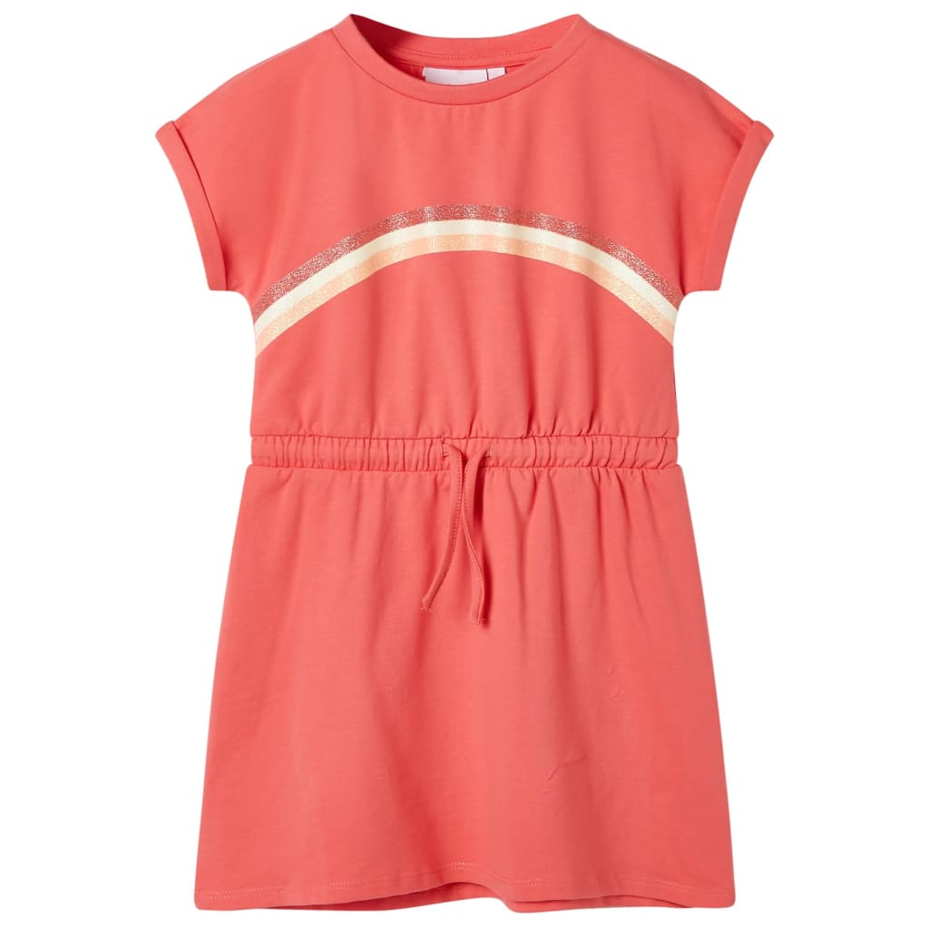 Vidaxl -Kinderkleid mit Kordelstring 92 Korallenschärfen