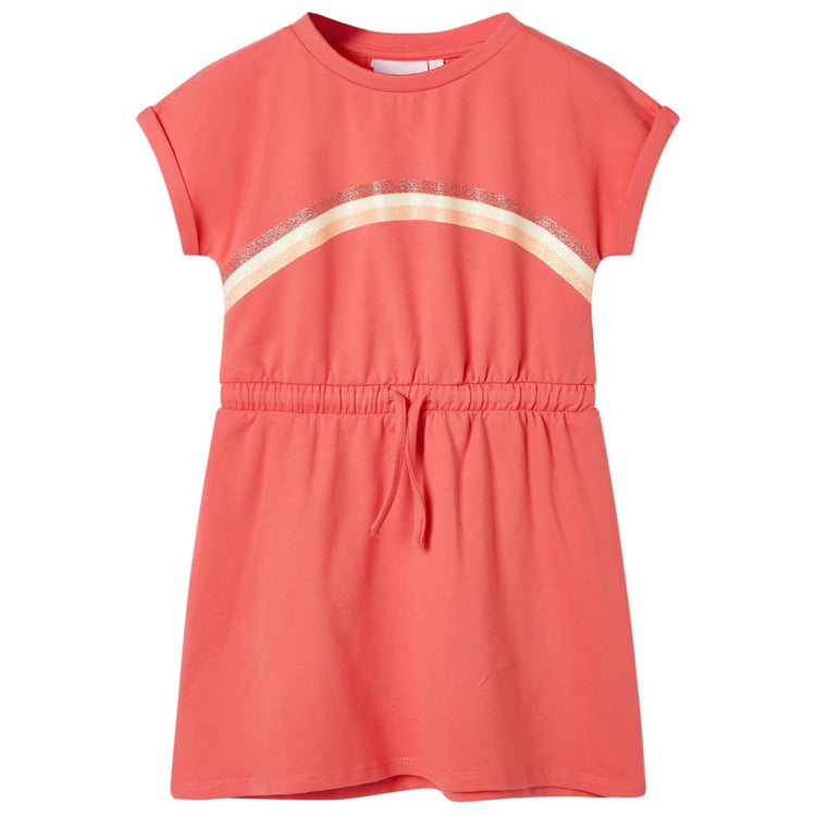 Vidaxl -Kinderkleid mit Kordelstring 92 Korallenschärfen