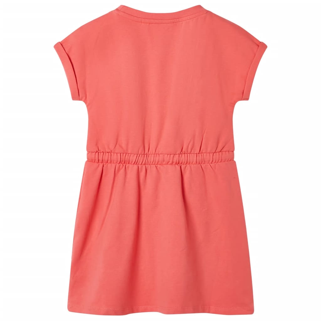 Vidaxl -Kinderkleid mit Kordelstring 92 Korallenschärfen