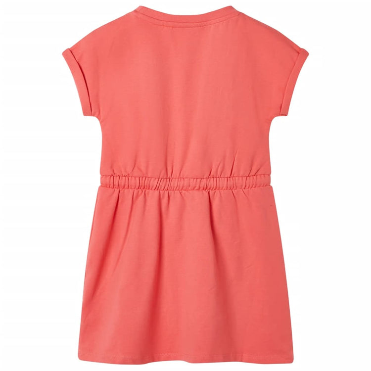 Vidaxl -Kinderkleid mit Kordelstring 92 Korallenschärfen