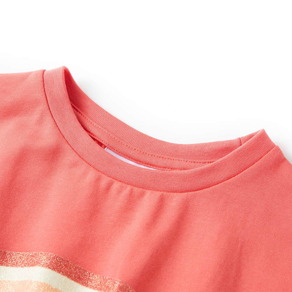 Vidaxl -Kinderkleid mit Kordelstring 92 Korallenschärfen