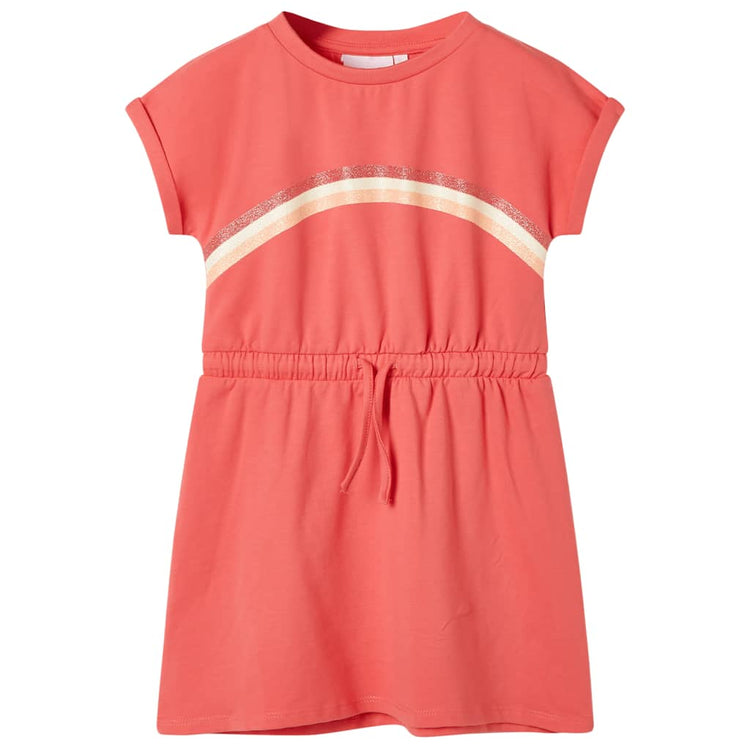 Vidaxl -Kinderkleid mit Kordelstring 104 Korallenschärfen