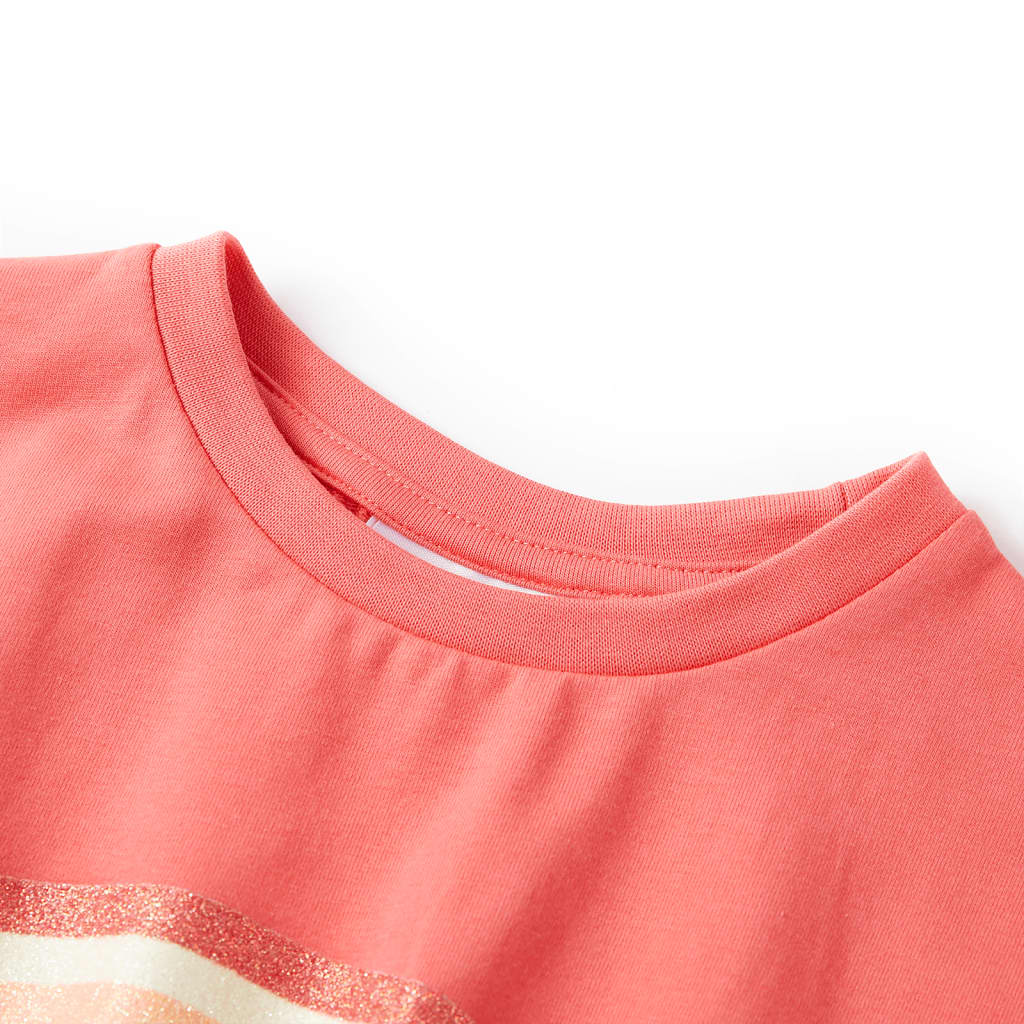 Vidaxl -Kinderkleid mit Kordelstring 104 Korallenschärfen