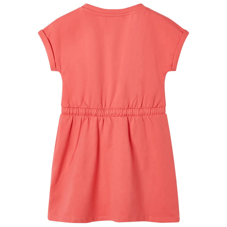 Vidaxl -Kinderkleid mit Kordelstring 140 Korallenschärfe