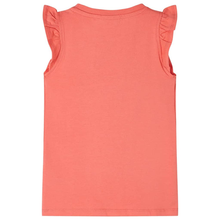 Vidaxl -Kinderhemd mit Rüschen auf den Ärmeln 140 korallengesteuerte