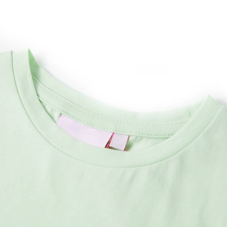 Vidaxl -Kinderhemd mit Kappe Ärmel 116 weiches Grün