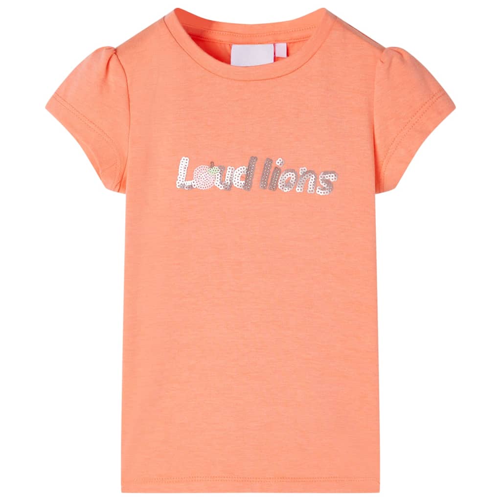 Vidaxl -Kinderhemd mit Mütze -Ärmel 104 Neonoranje