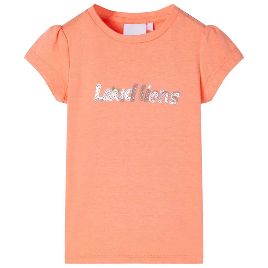Vidaxl Kinderhemd mit Mütze -Ärmel 128 Neonoranje