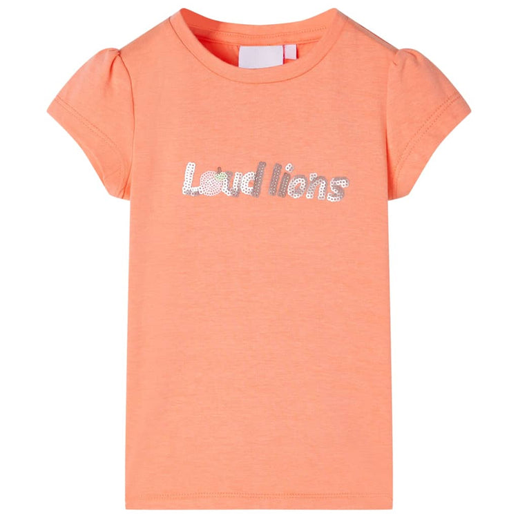 Vidaxl Kinderhemd mit Mütze -Ärmel 140 Neonoranje