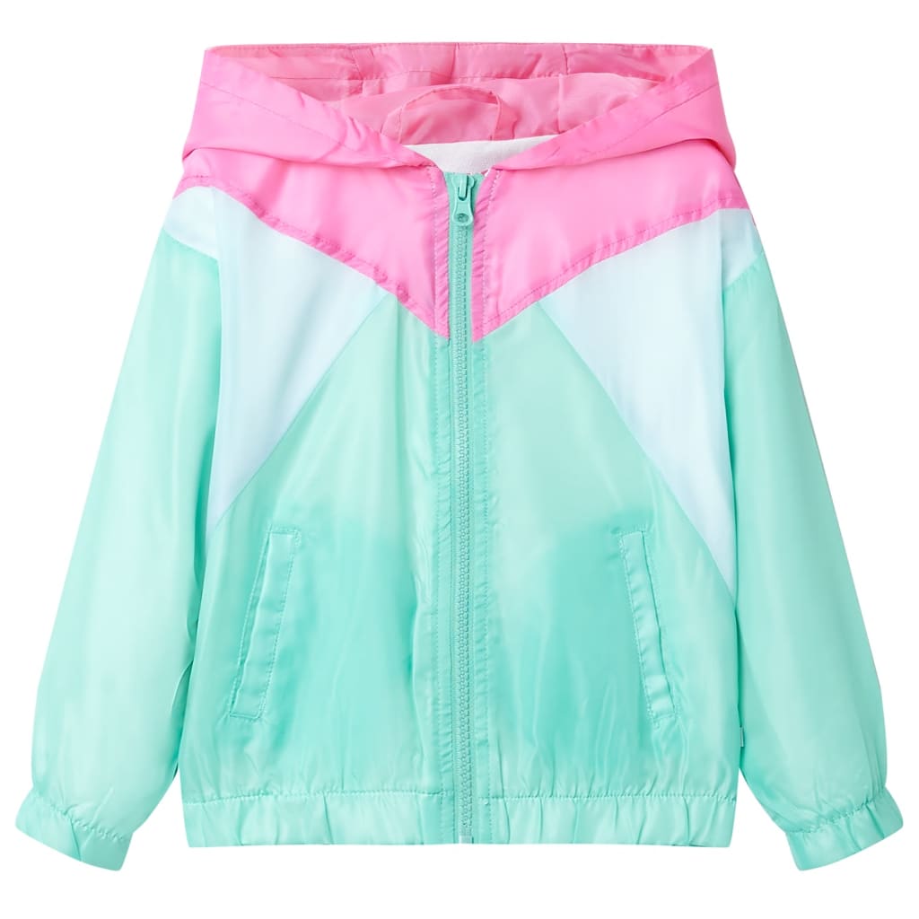 Vidaxl -Kinderjacke mit Kapuze und Reißverschluss 128 Multi -Colored