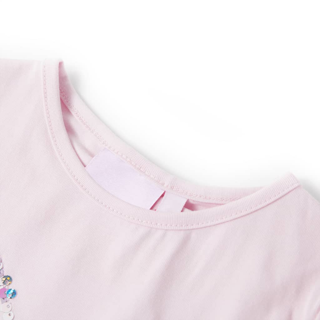 Vidaxl -Kinderhemd mit Kappe Ärmel 128 weiches Rosa