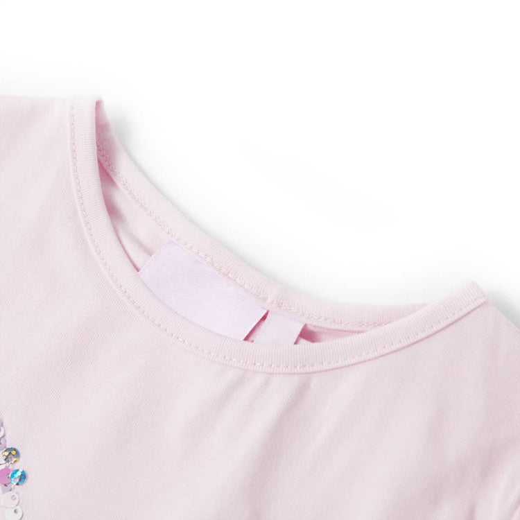 Vidaxl -Kinderhemd mit Kappe Ärmel 128 weiches Rosa