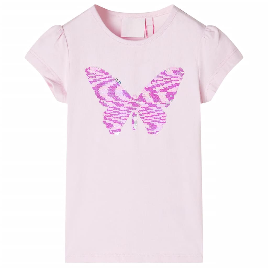 Vidaxl -Kinderhemd mit Kappenärmel 140 weiches Rosa