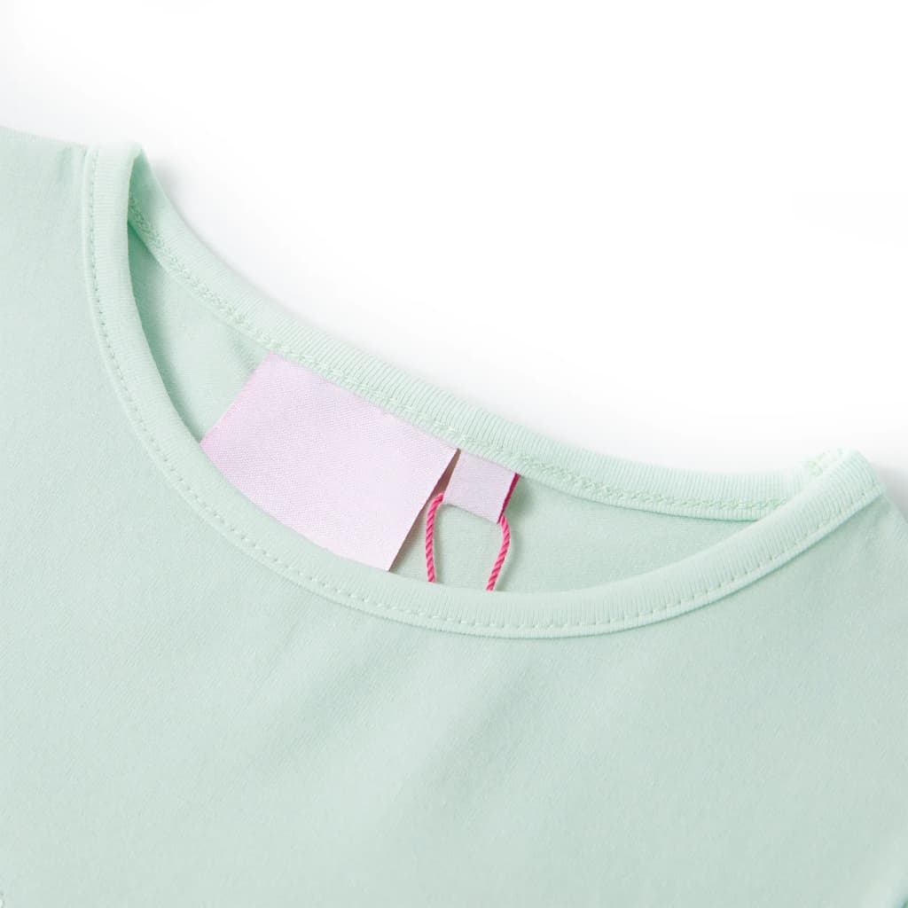 Vidaxl -Kinderhemd mit Kappe Ärmel 116 Leichte Minzfarbe