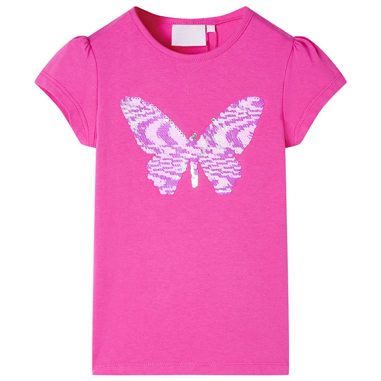 Vidaxl -Kinderhemd mit Kappenärmel 104 Dunkelrosa
