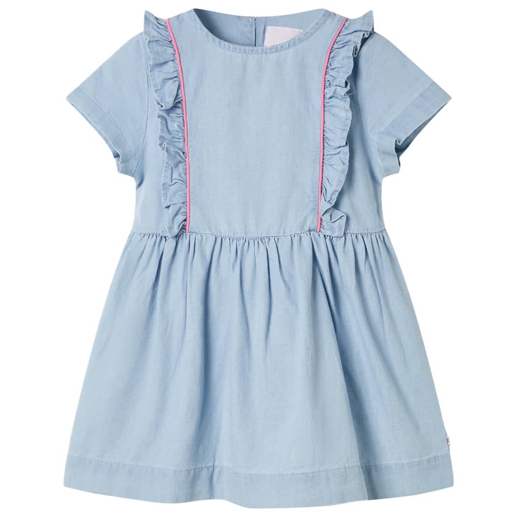 Vidaxl Kinderkleid mit Rüschen 92 weich blau