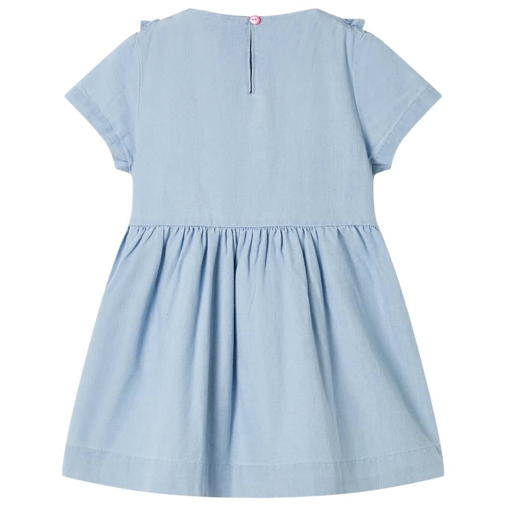 Vidaxl Kinderkleid mit Rüschen 92 weich blau