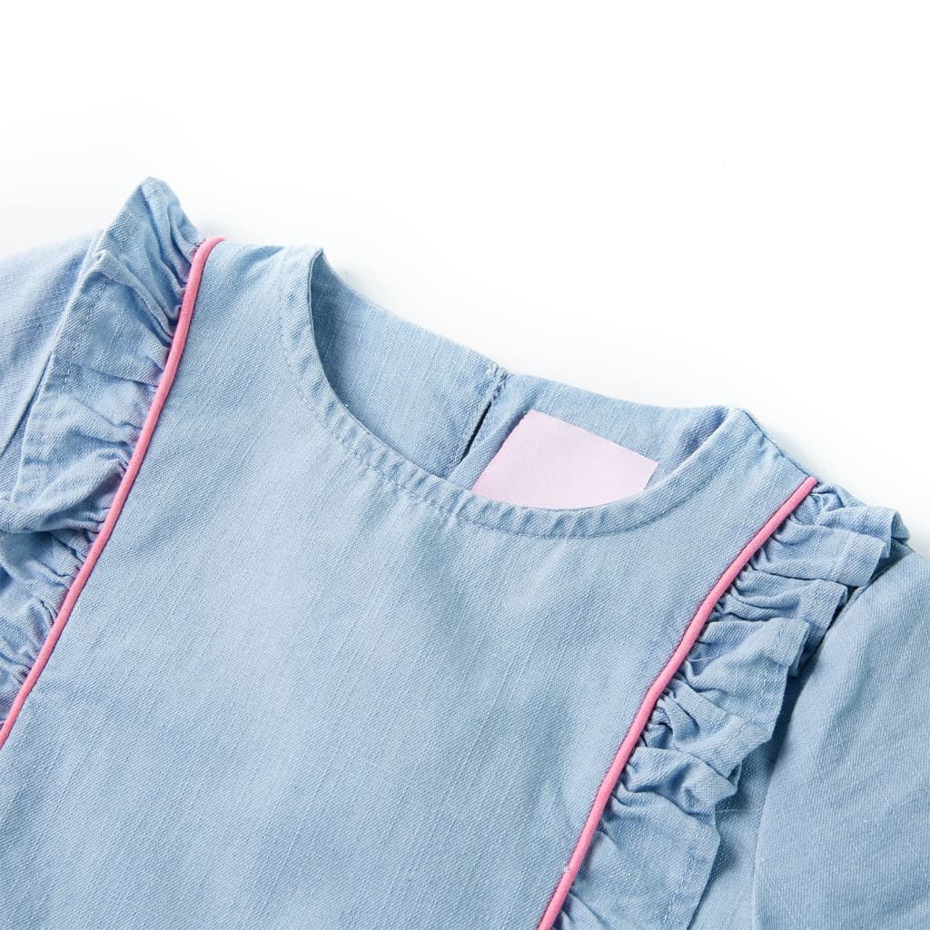 Vidaxl Kinderkleid mit Rüschen 92 weich blau