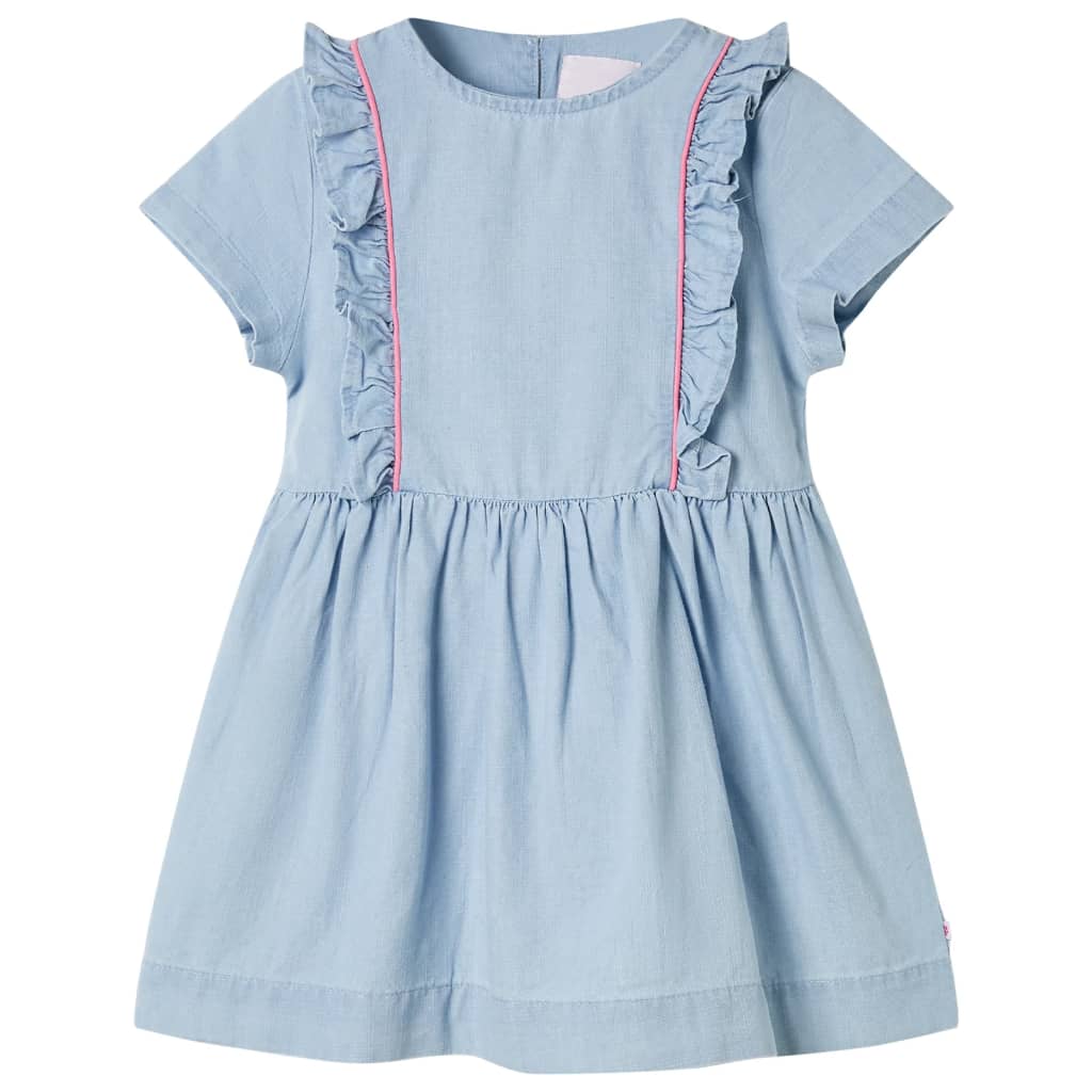 Vidaxl Kinderkleid mit Rüschen 104 weiches Blau