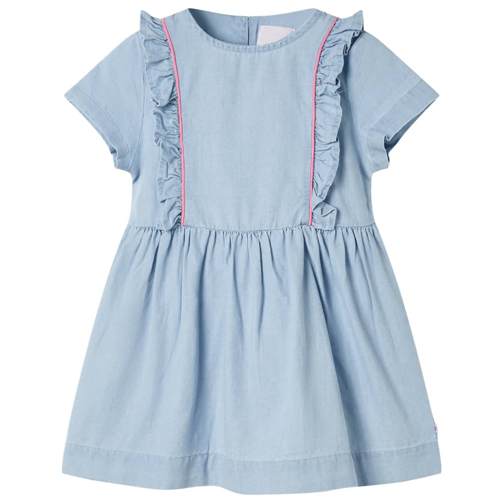 Vidaxl Kinderkleid mit Rüschen 128 weiches Blau