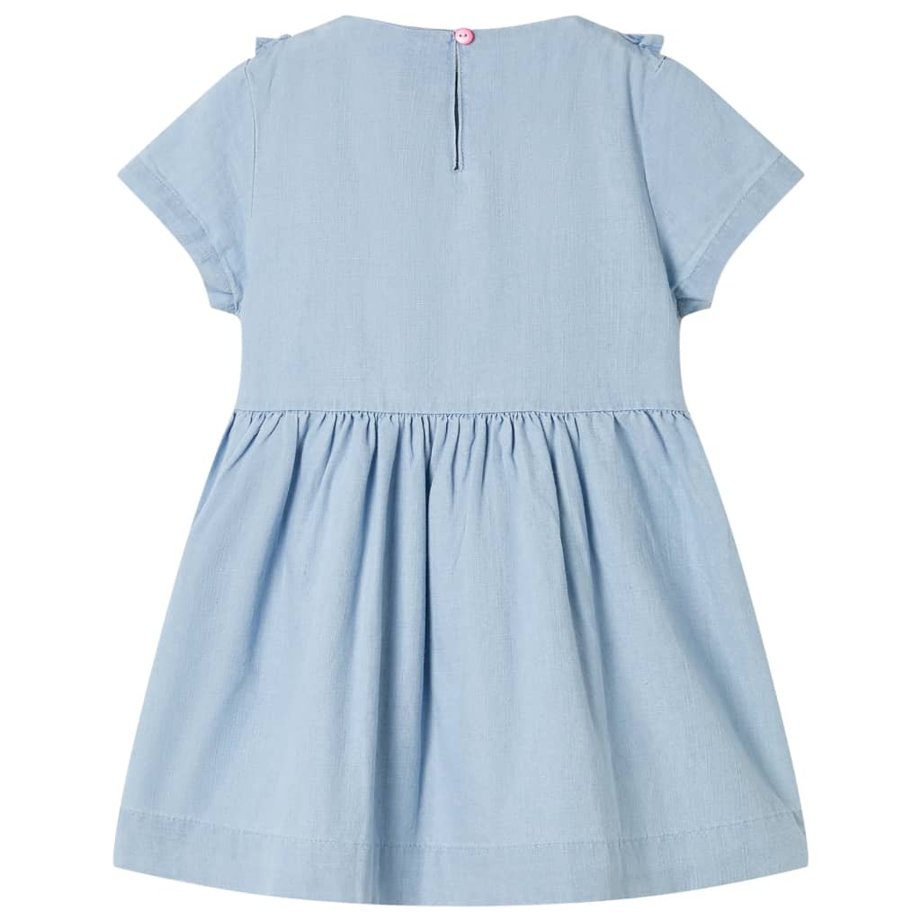 Vidaxl Kinderkleid mit Rüschen 128 weiches Blau