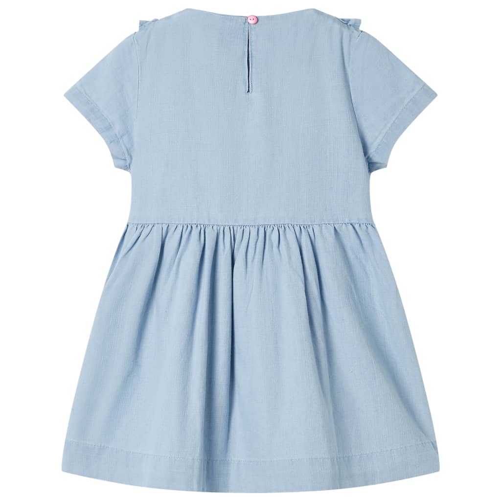 Vidaxl Kinderkleid mit Rüschen 140 weich blau