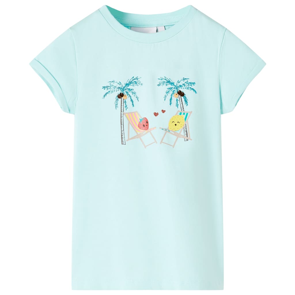 Vidaxl Kinderhemd 116 helles Meerblau