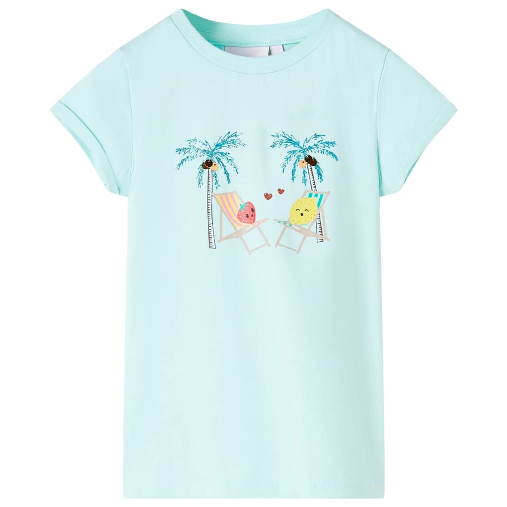Vidaxl Kinderhemd 140 helles Meerblau