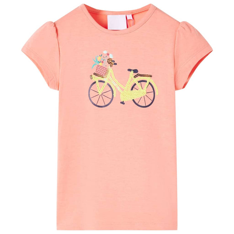 Vidaxl Kinderhemd 128 Neonkorallenfarbe