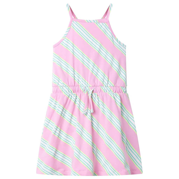 Vidaxl Kinderkleid ohne Ärmel mit Kordelkordel 128 Pink