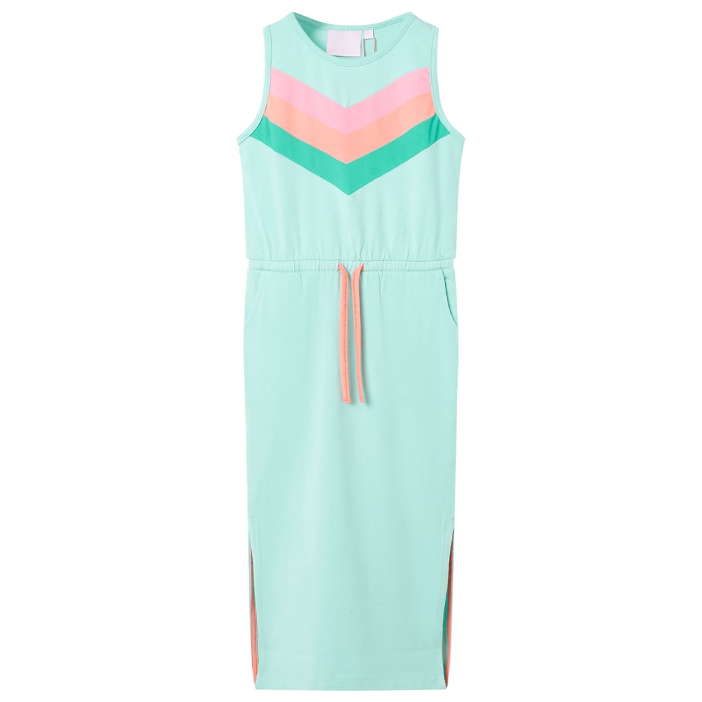 Vidaxl Kinderkleid mit Kordelstring 104 leichte Minze