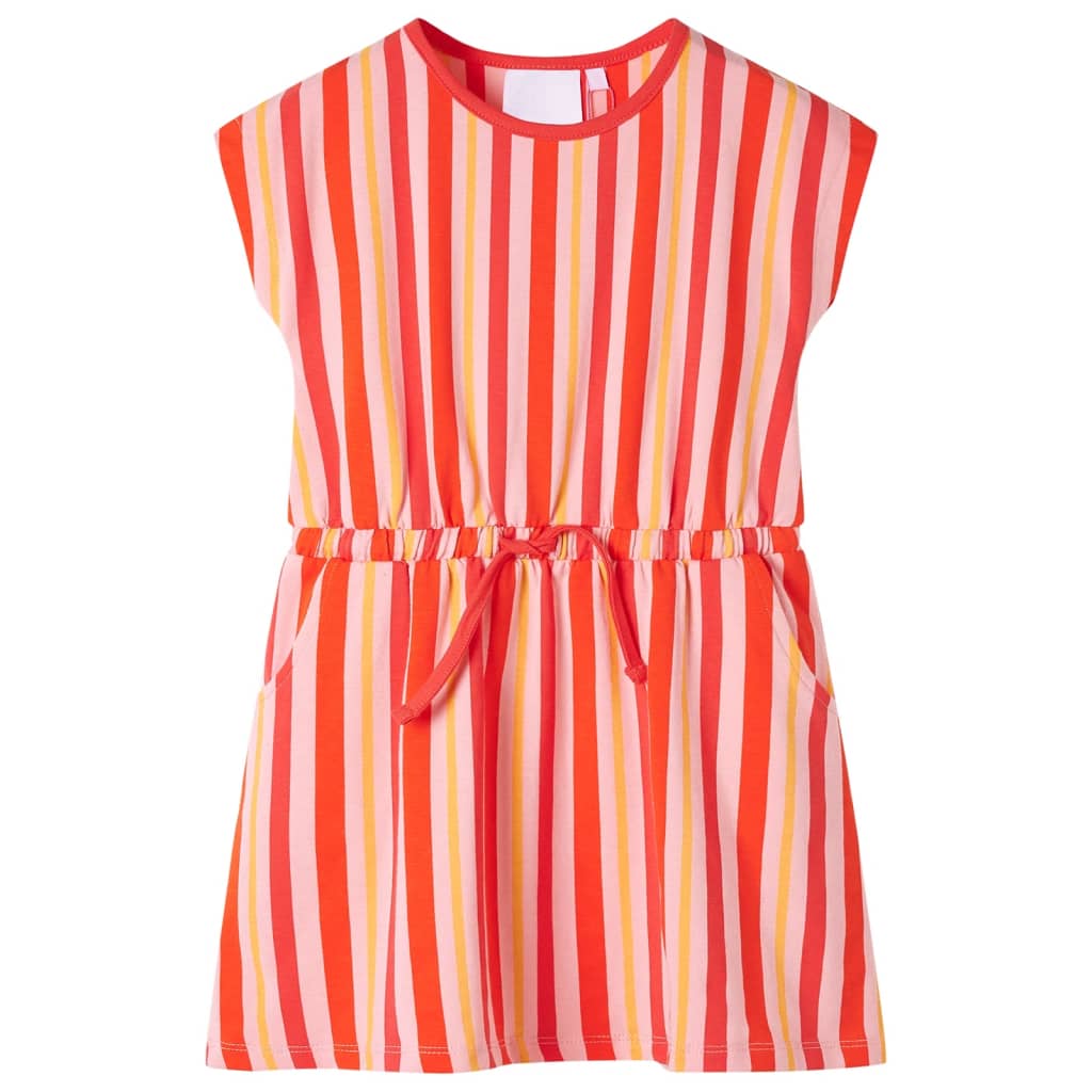 Vidaxl Kinderkleid mit Kordelstring 140 Pink und Rot