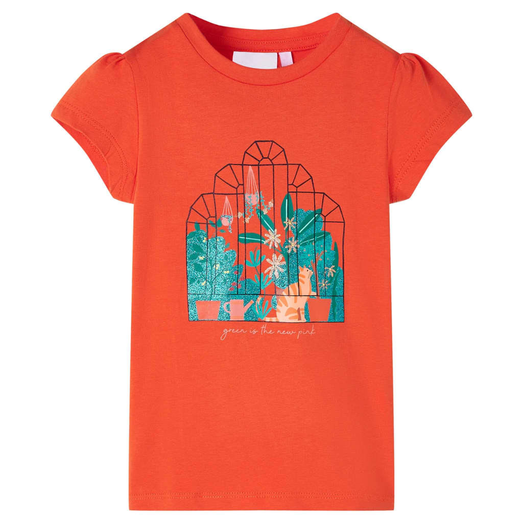 Vidaxl Kinderhemd 128 Donkeroranje