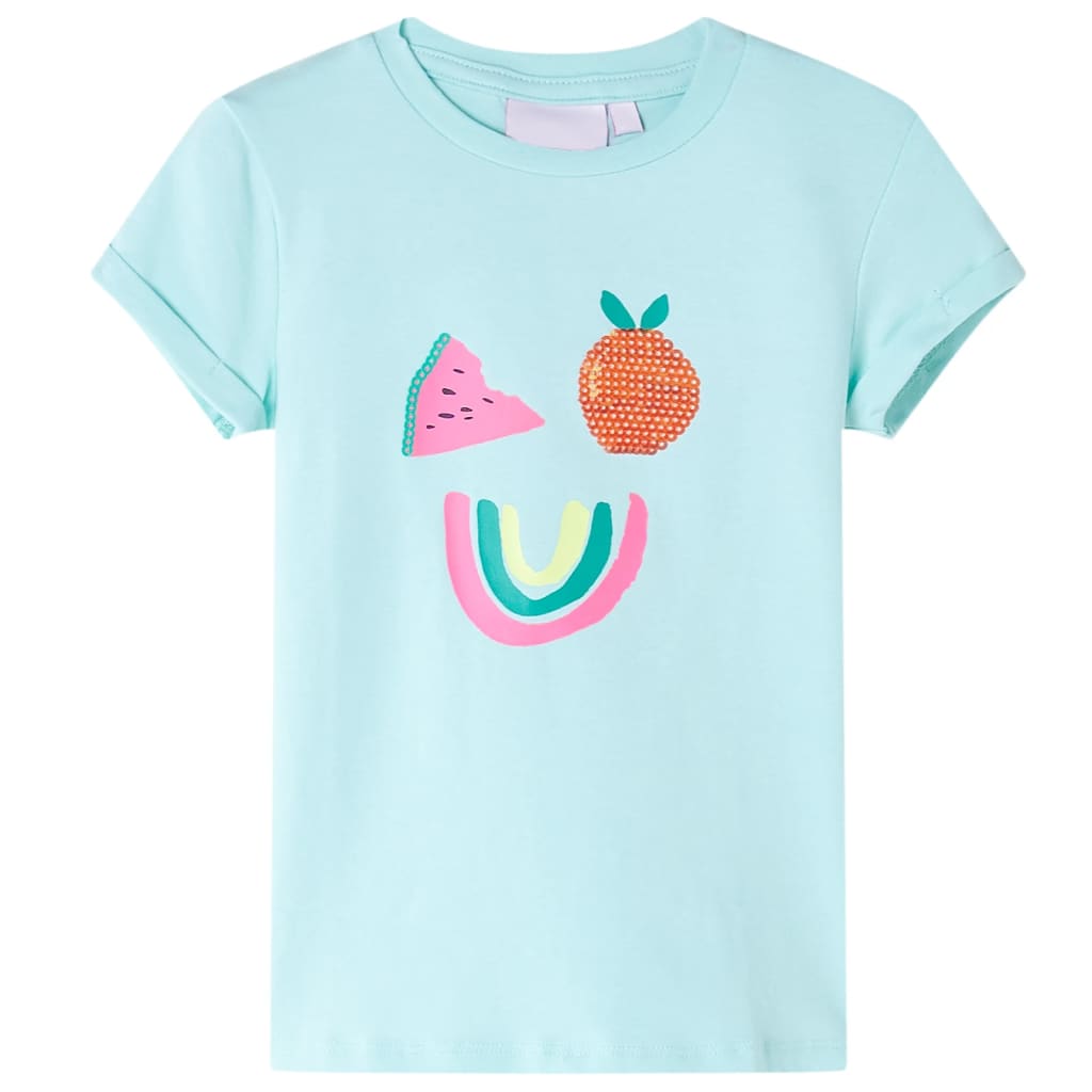 Vidaxl Kinderhemd 104 helles Meerblau