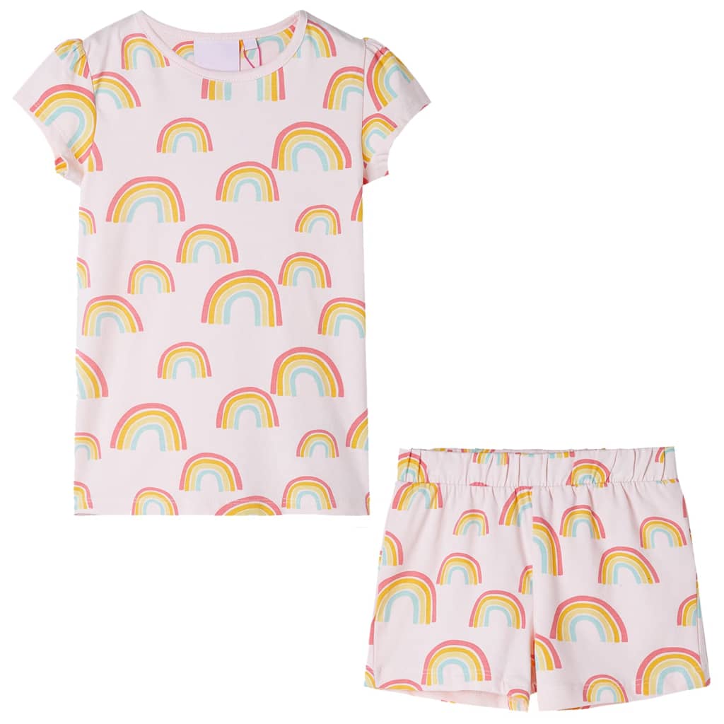 Vidaxl Kinderpyjama mit kurzen Ärmeln 140 weiches Rosa
