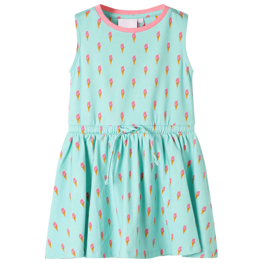 Vidaxl Kinderkleid mit Kordelstring 104 leichte Minze