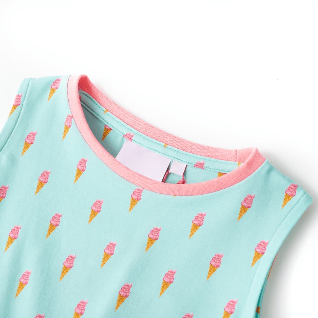 Vidaxl -Kinderkleid mit Kordelstring 116 leichte Minze