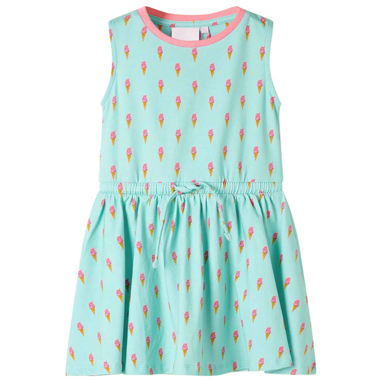 Vidaxl Kinderkleid mit Trekoord 128 Light Mint