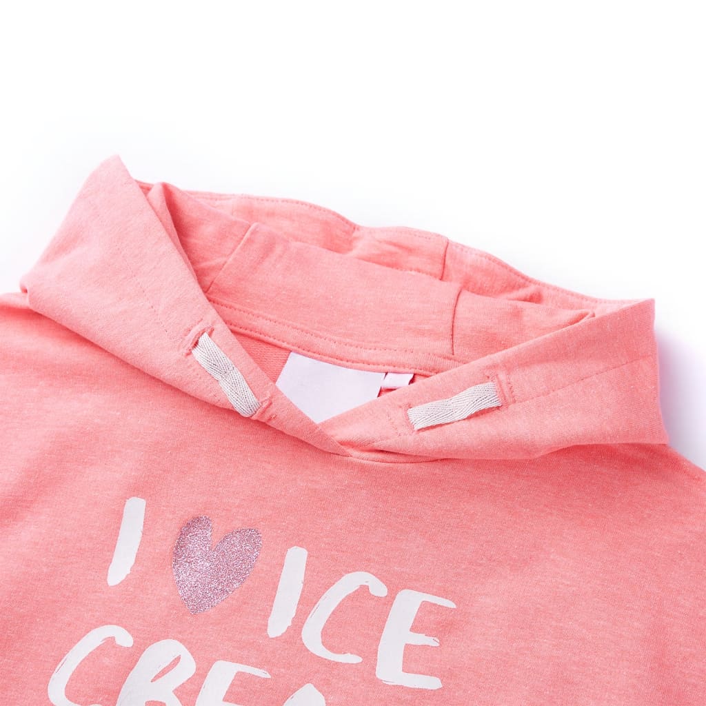 Vidaxl -Kinderpullover mit Hood 128 hellrosa