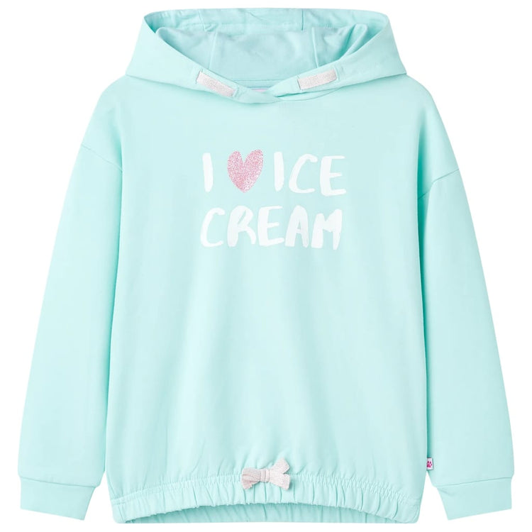Vidaxl -Kinderpullover mit Hood 104 Helles Meerblau